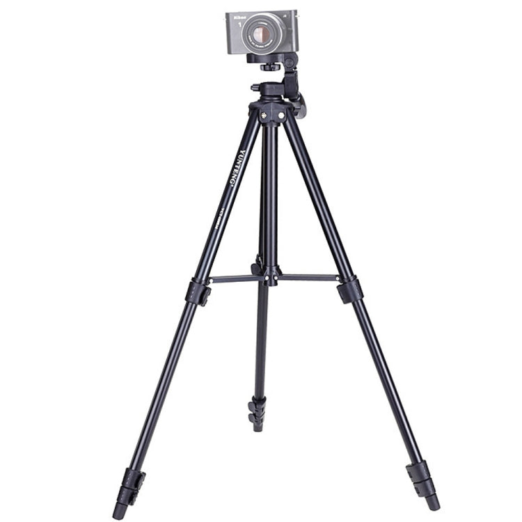 YUNTENG VCT-680RM Soporte de trípode de aleación de aluminio con patas plegables de 4 secciones con cabezal de trípode tridimensional para cámara DSLR y digital, altura ajustable: 46-138 cm, VCT-680RM