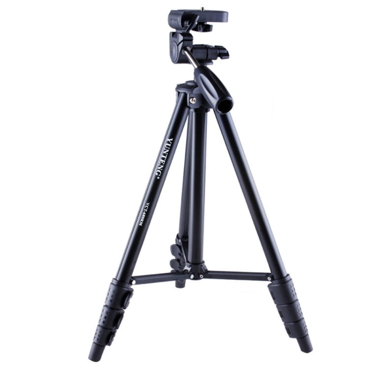YUNTENG VCT-680RM Soporte de trípode de aleación de aluminio con patas plegables de 4 secciones con cabezal de trípode tridimensional para cámara DSLR y digital, altura ajustable: 46-138 cm, VCT-680RM