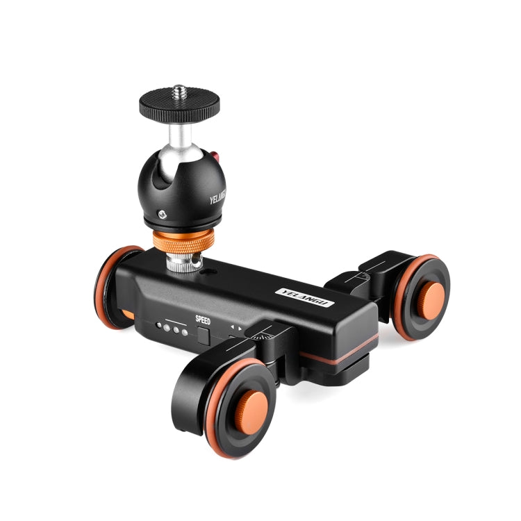 YELANGU L4X-BC Rueda para cámara Dolly II Deslizador de Pista eléctrica Polea de Video de 3 Ruedas Carro rodante con Cabeza esférica, Carga: 3 kg, L4X-BC