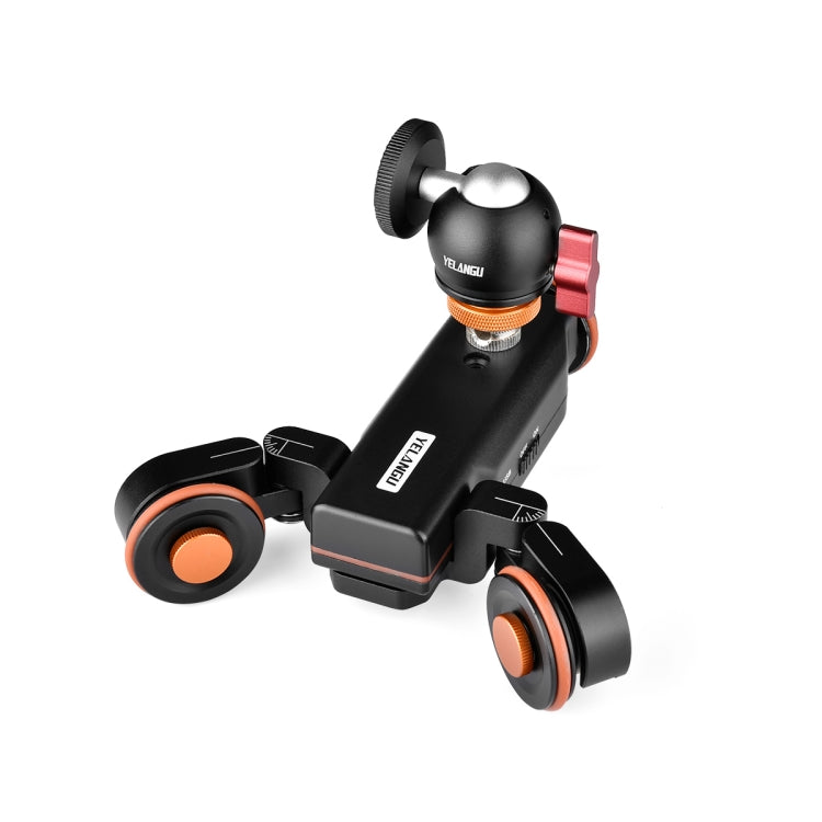 YELANGU L4X-BC Rueda para cámara Dolly II Deslizador de Pista eléctrica Polea de Video de 3 Ruedas Carro rodante con Cabeza esférica, Carga: 3 kg, L4X-BC