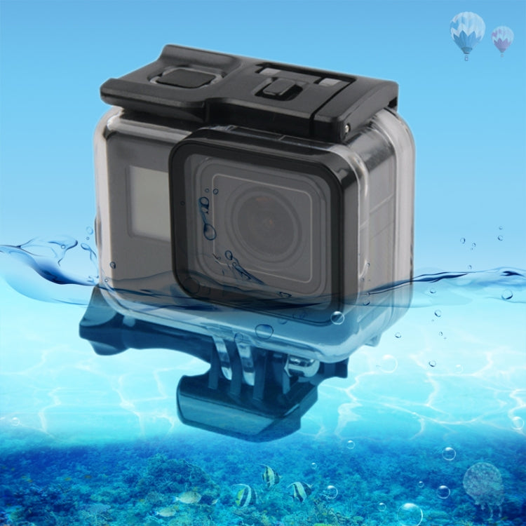 Funda protectora resistente al agua de 45 m + cubierta trasera de pantalla táctil para GoPro NEW HERO /HERO6 /5, con hebilla y tornillo de montaje básico, sin necesidad de quitar la lente, Touch Screen (Transparent), Touch Screen (Black)
