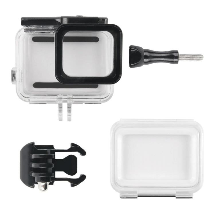 Funda protectora resistente al agua de 45 m + cubierta trasera de pantalla táctil para GoPro NEW HERO /HERO6 /5, con hebilla y tornillo de montaje básico, sin necesidad de quitar la lente, Touch Screen (Transparent), Touch Screen (Black)