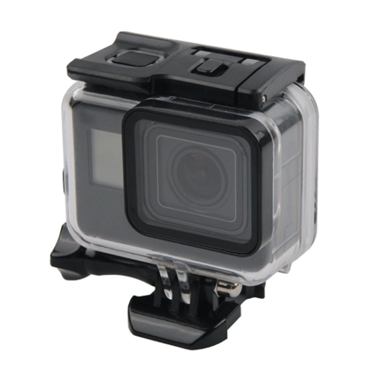 Funda protectora resistente al agua de 45 m + cubierta trasera de pantalla táctil para GoPro NEW HERO /HERO6 /5, con hebilla y tornillo de montaje básico, sin necesidad de quitar la lente, Touch Screen (Transparent), Touch Screen (Black)