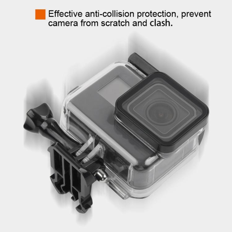 Funda protectora resistente al agua de 45 m + cubierta trasera de pantalla táctil para GoPro NEW HERO /HERO6 /5, con hebilla y tornillo de montaje básico, sin necesidad de quitar la lente, Touch Screen (Transparent), Touch Screen (Black)