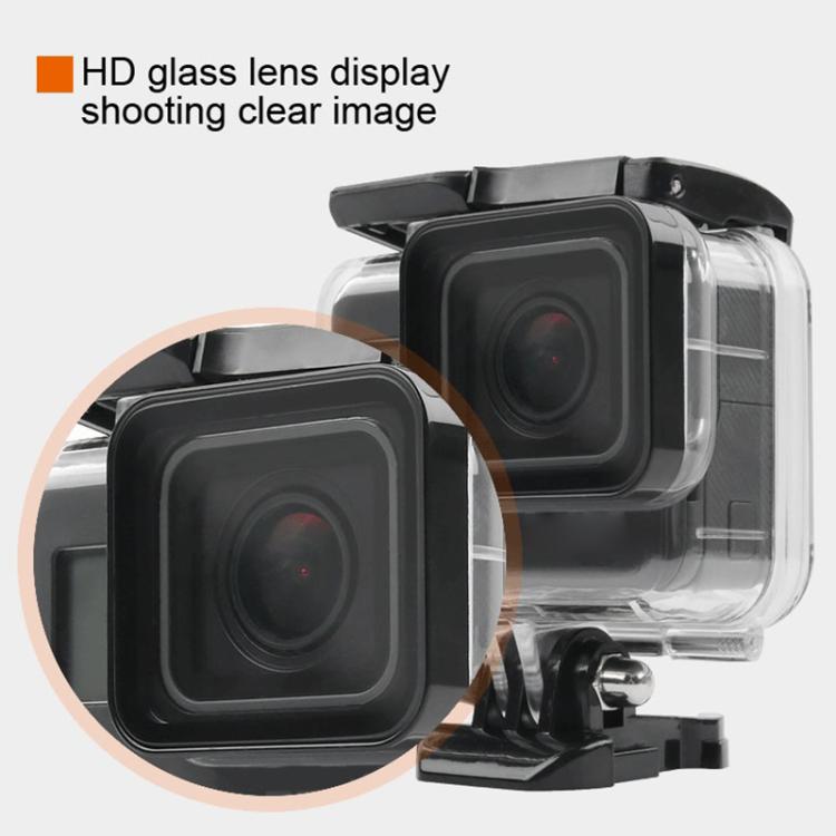 Funda protectora resistente al agua de 45 m + cubierta trasera de pantalla táctil para GoPro NEW HERO /HERO6 /5, con hebilla y tornillo de montaje básico, sin necesidad de quitar la lente, Touch Screen (Transparent), Touch Screen (Black)