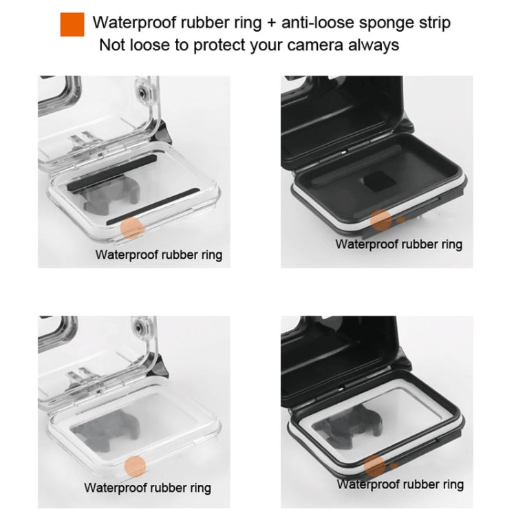 Funda protectora resistente al agua de 45 m + cubierta trasera de pantalla táctil para GoPro NEW HERO /HERO6 /5, con hebilla y tornillo de montaje básico, sin necesidad de quitar la lente, Touch Screen (Transparent), Touch Screen (Black)