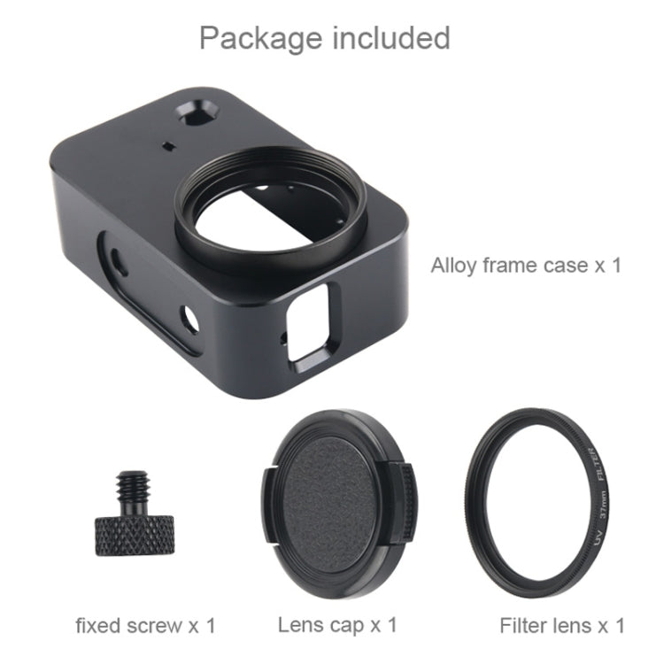 Carcasa protectora de aleación de aluminio con lente de filtro de 37mm, tapa de lente y tornillo para cámara pequeña Xiaomi Mijia