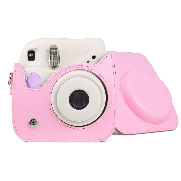 Bolso retro de la cámara de la caja del cuero de la PU del cuerpo completo con la correa para FUJIFILM instax mini 7+, For FUJIFILM Instax Mini 7+