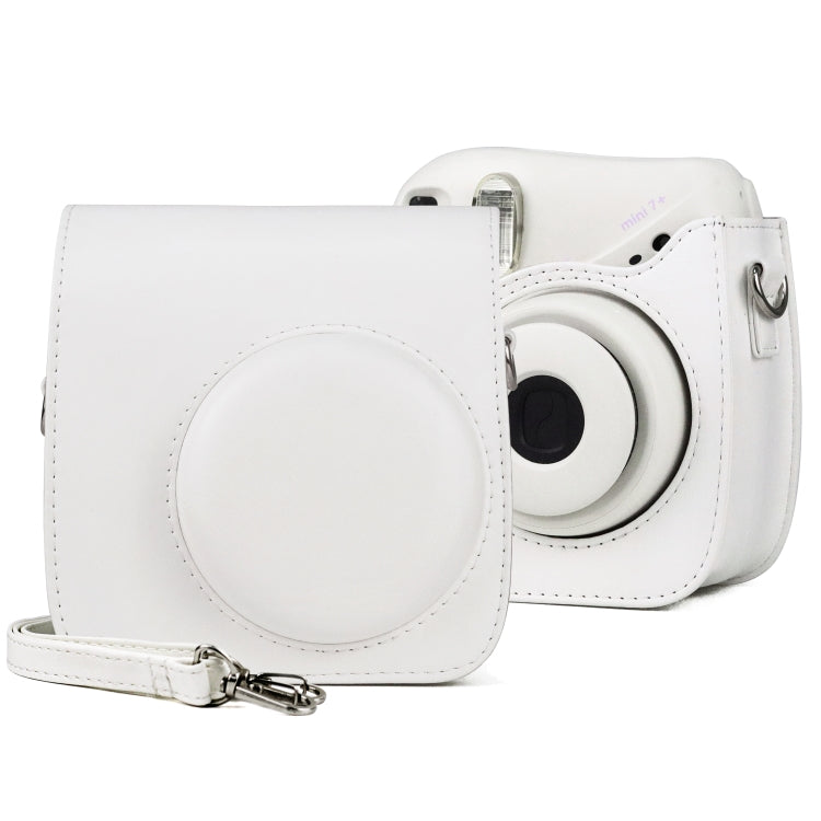 Bolso retro de la cámara de la caja del cuero de la PU del cuerpo completo con la correa para FUJIFILM instax mini 7+, For FUJIFILM Instax Mini 7+