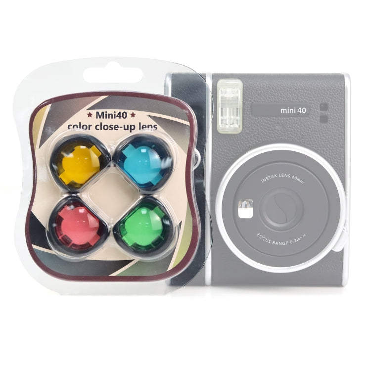 Filtro de cámara 4 en 1 de cuatro colores para Fujifilm Instax mini 40