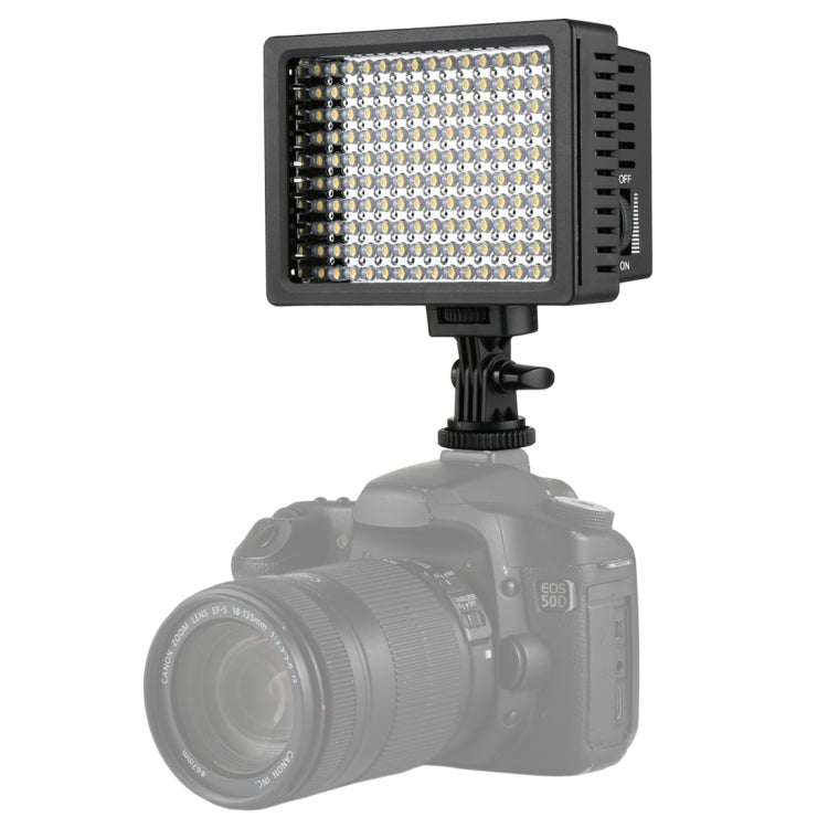 HD-160 Luz blanca Luz de vídeo LED Iluminación de fotografía en cámara Luz de relleno para cámara Canon, Nikon, DSLR con 3 placas de filtro, HD-160