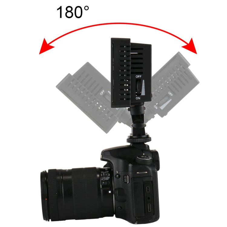 HD-160 Luz blanca Luz de vídeo LED Iluminación de fotografía en cámara Luz de relleno para cámara Canon, Nikon, DSLR con 3 placas de filtro, HD-160
