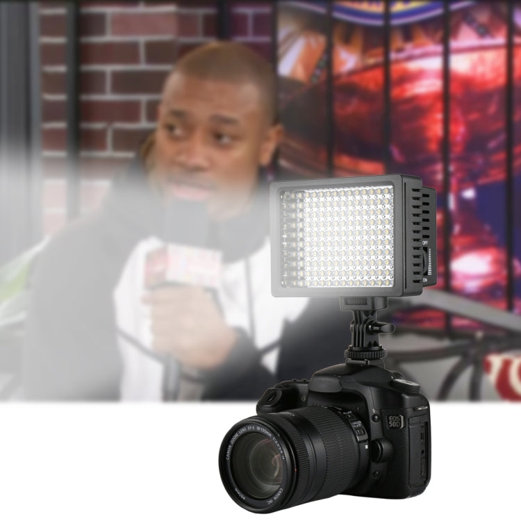 HD-160 Luz blanca Luz de vídeo LED Iluminación de fotografía en cámara Luz de relleno para cámara Canon, Nikon, DSLR con 3 placas de filtro, HD-160