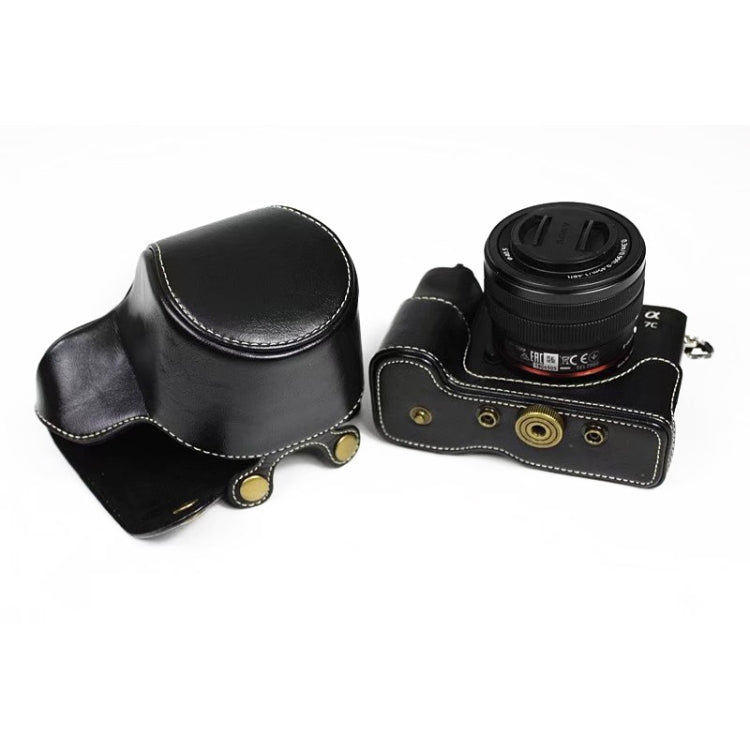 Funda de cuero PU para cámara de cuerpo completo para lente Sony LCE-7C / Alpha 7C / A7C 28-60 mm / 40,5 mm, For Sony A7C