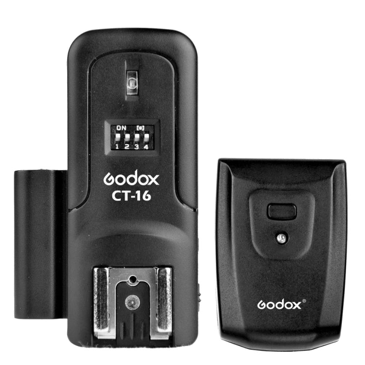 Conjunto de transmisor + receptor de disparo de flash Godox CT-16