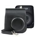 Funda de cuero para cámara de cuerpo completo de color sólido con correa para FUJIFILM Instax mini 11