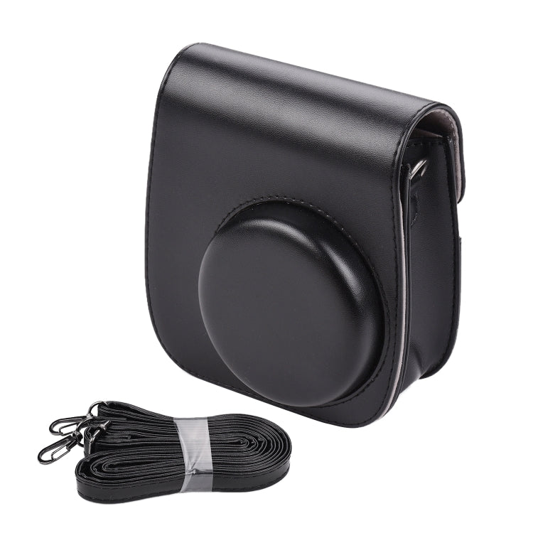Funda de cuero para cámara de cuerpo completo de color sólido con correa para FUJIFILM Instax mini 11