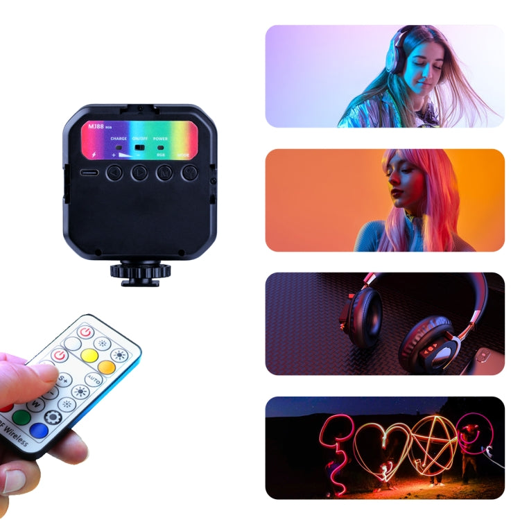 MJ88 Pocket 3000-7000K+RGB Luz de relleno de belleza a todo color cámara portátil fotografía Streamer luz LED con Control remoto, MJ88