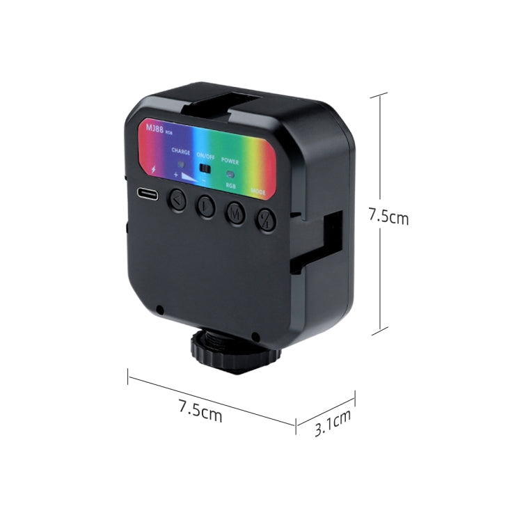 MJ88 Pocket 3000-7000K+RGB Luz de relleno de belleza a todo color cámara portátil fotografía Streamer luz LED con Control remoto, MJ88