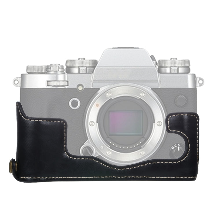 Base de media funda para cámara de cuero PU con rosca de 1/4 de pulgada para FUJIFILM X-T3/X-T2, For FUJIFILM X-T3