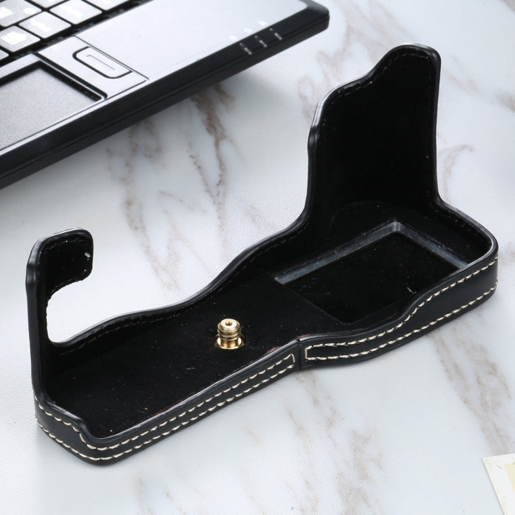 Base de media funda para cámara de cuero PU con rosca de 1/4 de pulgada para FUJIFILM X-T3/X-T2, For FUJIFILM X-T3