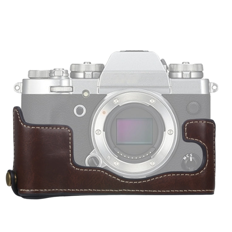 Base de media funda para cámara de cuero PU con rosca de 1/4 de pulgada para FUJIFILM X-T3/X-T2, For FUJIFILM X-T3