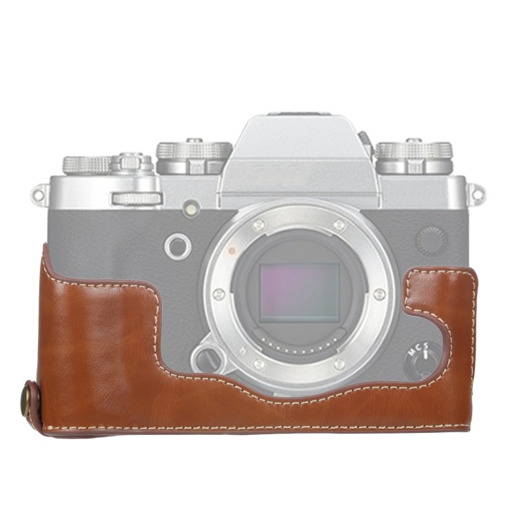 Base de media funda para cámara de cuero PU con rosca de 1/4 de pulgada para FUJIFILM X-T3/X-T2, For FUJIFILM X-T3