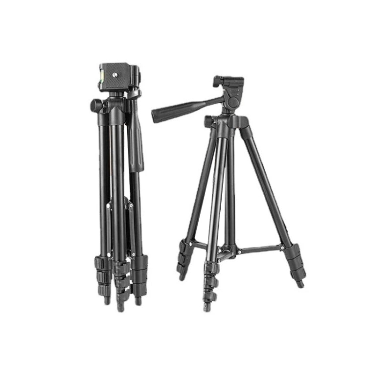 Soporte de trípode plegable de aleación de aluminio de 4 secciones de 130 cm con cabezal tridimensional, L-3130 Black, L-3130 Champagne Gold, L-3130 Silver
