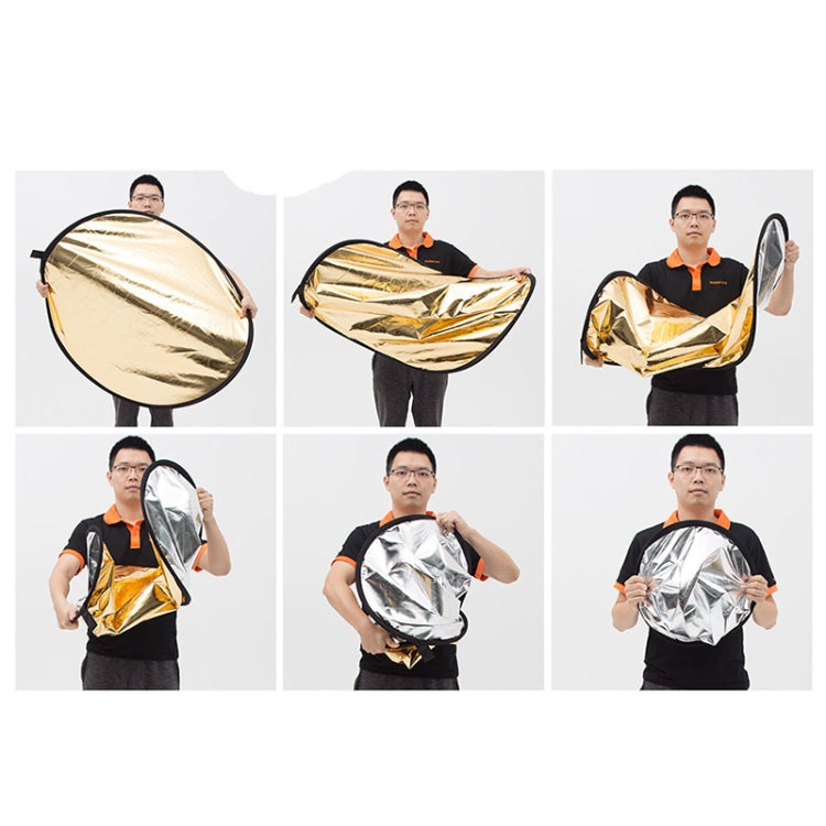 Godox FT01 Tablero reflector plegable redondo 2 en 1 dorado / plateado de 80 cm, 80cm