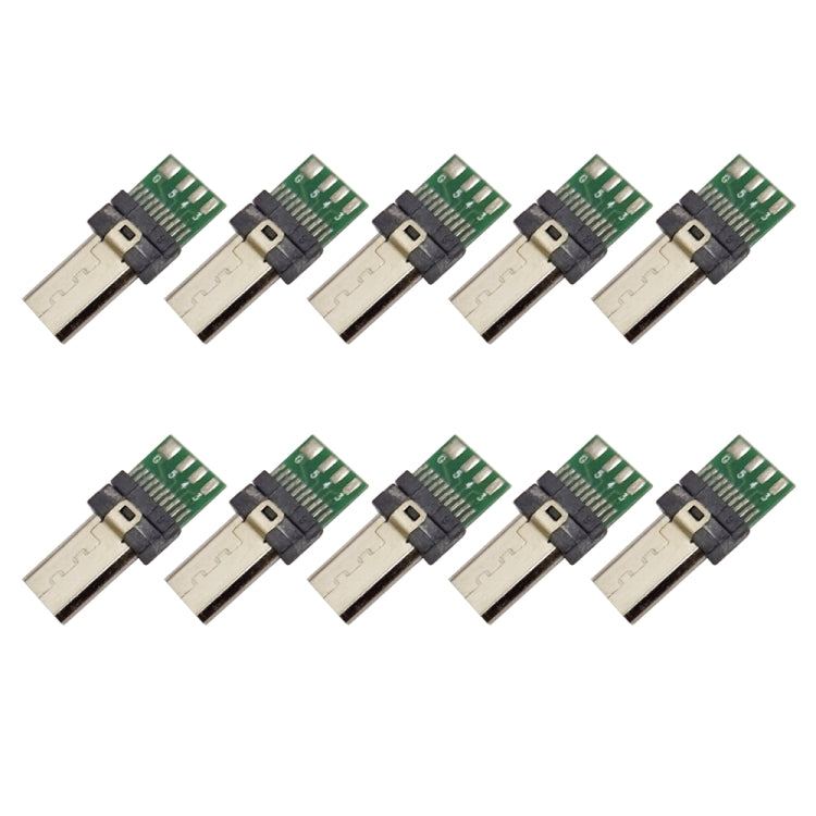 10 PCS Conector USB PCB de 15 pines Adaptador de enchufe micro USB para cable de datos de cámara Sony