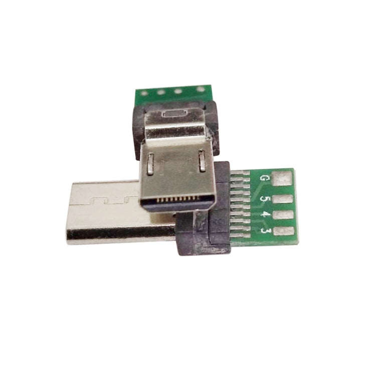 10 PCS Conector USB PCB de 15 pines Adaptador de enchufe micro USB para cable de datos de cámara Sony