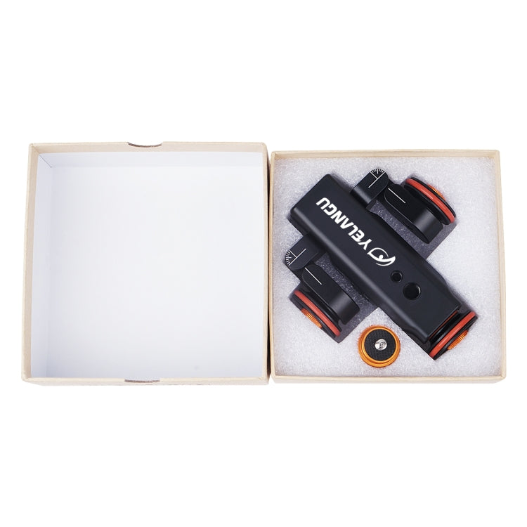YELANGU L4X Camera Wheel Dolly II Control deslizante de pista eléctrica Polea de video de 3 ruedas Rolling Dolly Car con control remoto para cámaras DSLR / Home DV, GoPro, teléfonos inteligentes, carga: 3 kg, L4X Dolly Car Black
