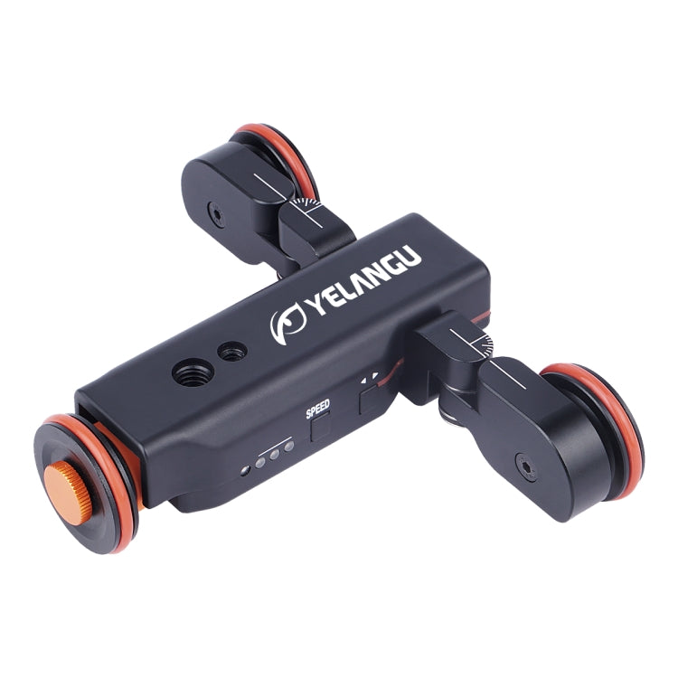 YELANGU L4X Camera Wheel Dolly II Control deslizante de pista eléctrica Polea de video de 3 ruedas Rolling Dolly Car con control remoto para cámaras DSLR / Home DV, GoPro, teléfonos inteligentes, carga: 3 kg, L4X Dolly Car Black