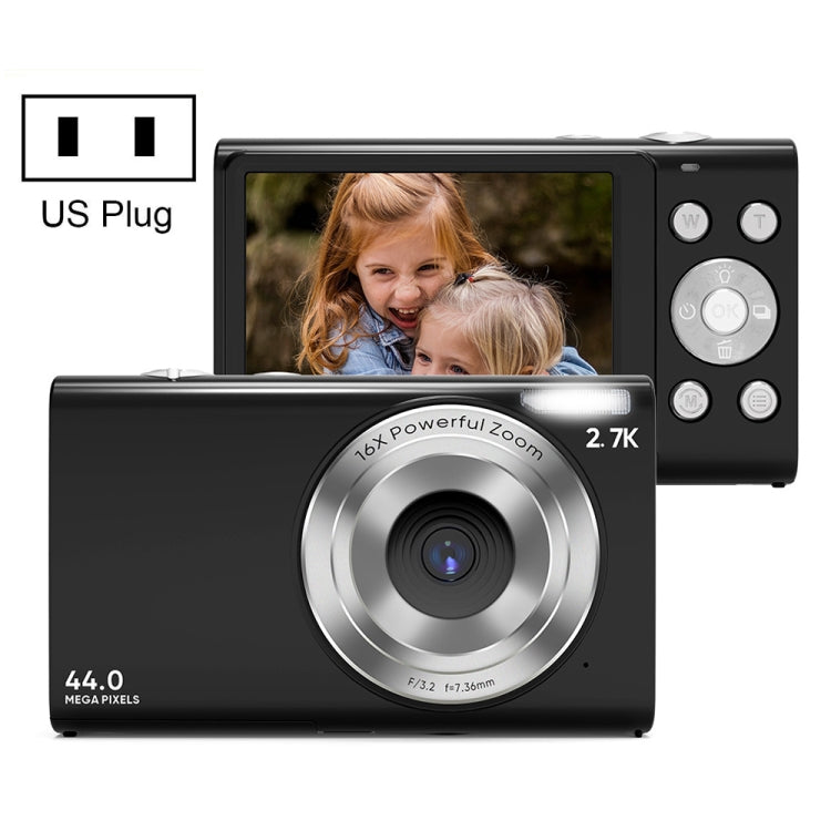 DC402 2.4 pulgadas 44MP 16X Zoom 1080P Cámara digital Full HD Cámara de tarjeta para niños, enchufe de EE. UU., US Plug
