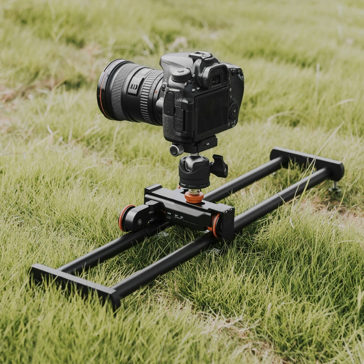 YELANGU L4X-BE YLG1817A Riel deslizante de empalme de aleación de aluminio de 60 cm + carro rodante con polea de vídeo de 3 ruedas para cámaras SLR/cámaras de vídeo, L4X-BE 60cm Rail Track + Dolly Car
