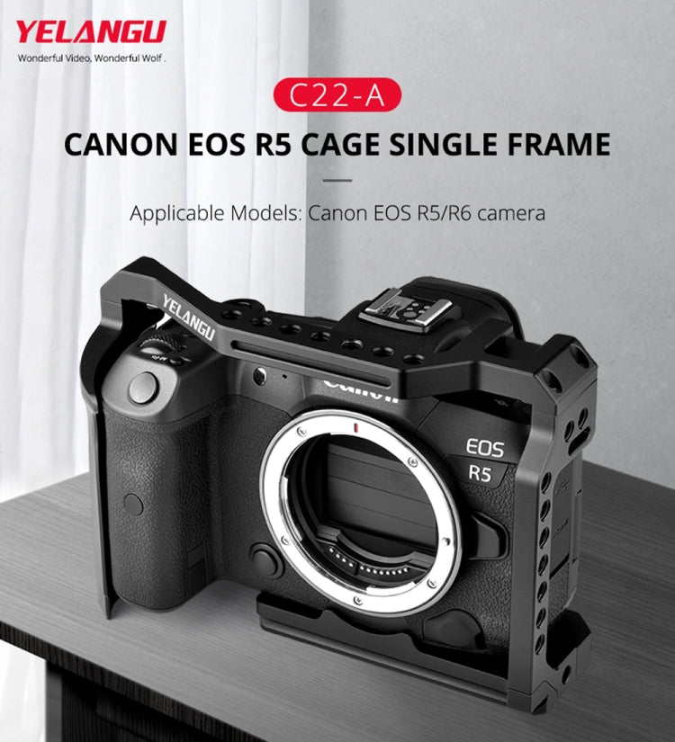 YELANGU C22-A YLG0334B-A Estabilizador de jaula para cámara de vídeo para Canon EOS R5/R6/R, YLG0334B-A