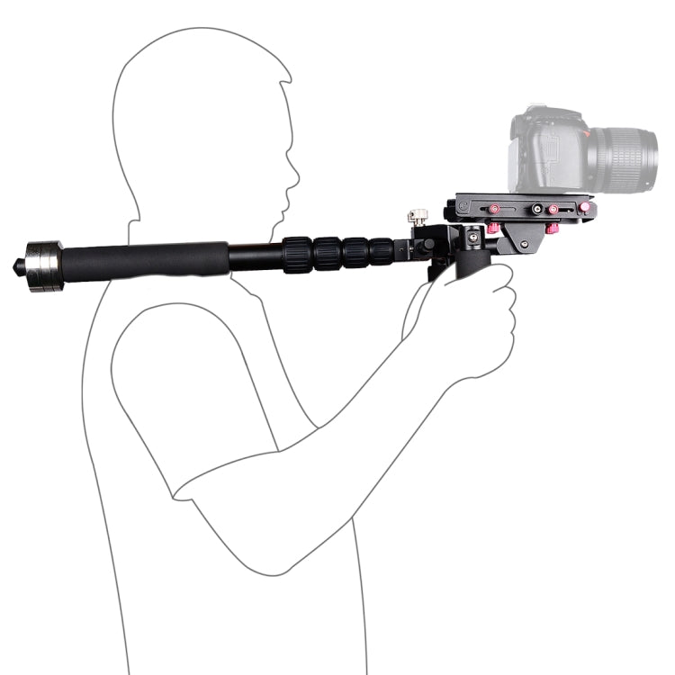 YELANGU S300 Equipo multifuncional 4 en 1 + Equipo de hombro de mano doble + Monopié + Estabilizador para cámaras / cámaras SLR, Rango de altura: 63 cm-170 cm, YELANGU S300