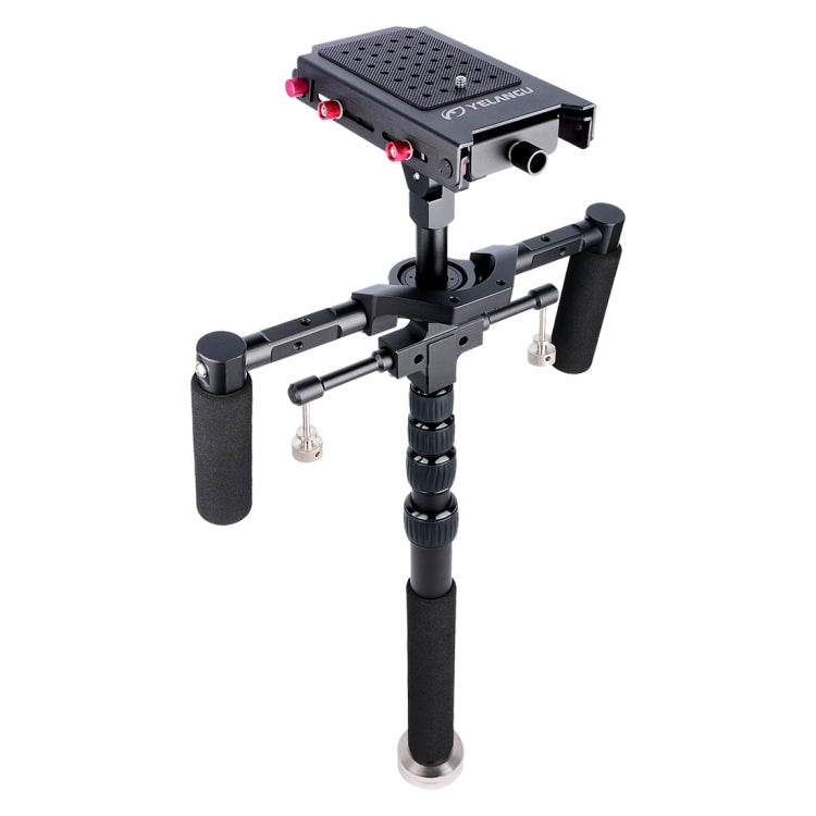 YELANGU S300 Equipo multifuncional 4 en 1 + Equipo de hombro de mano doble + Monopié + Estabilizador para cámaras / cámaras SLR, Rango de altura: 63 cm-170 cm, YELANGU S300
