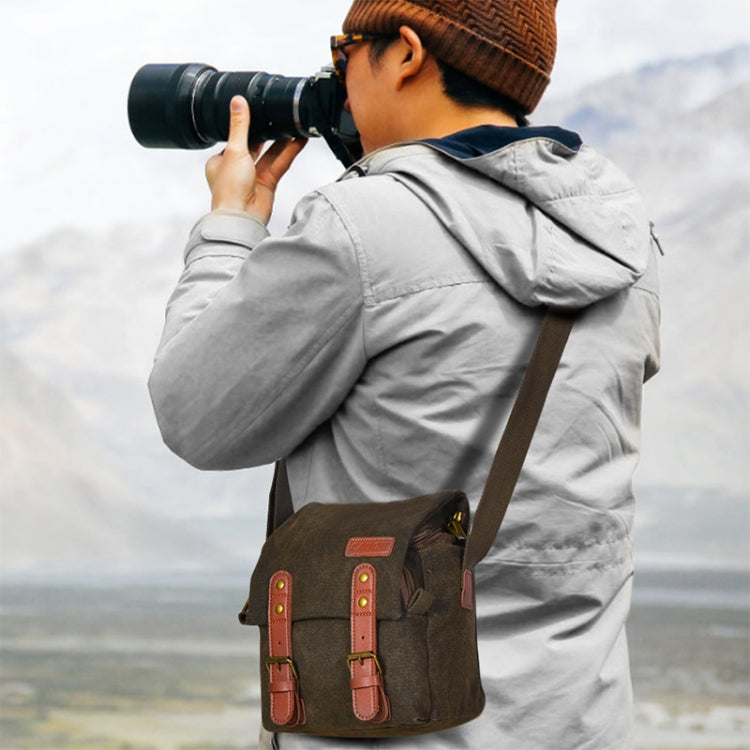 CADEN N1 Simple Retro Multifuncional Lona Impermeable Cámara Digital Fotografía Bolsa, N1 Simple Coffee, N1 Simple Beige White