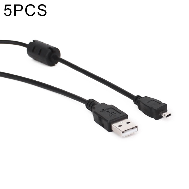 5 PCS 1.5m Mini 8 Pin USB a USB 2.0 Cable de carga de datos para Nikon D5100 / D610, Mini 8 Pin USB