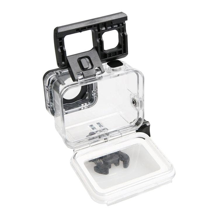 Para GoPro HERO6 /5 pantalla táctil 45m carcasa protectora impermeable con hebilla montaje básico y tornillo, No es necesario quitar la lente, 45m Waterproof