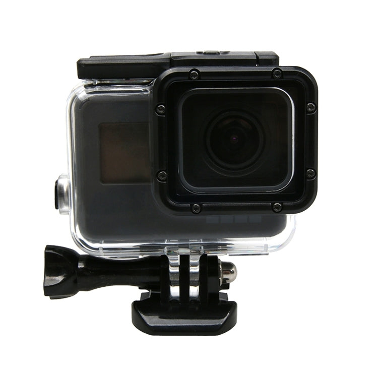 Para GoPro HERO6 /5 pantalla táctil 45m carcasa protectora impermeable con hebilla montaje básico y tornillo, No es necesario quitar la lente, 45m Waterproof