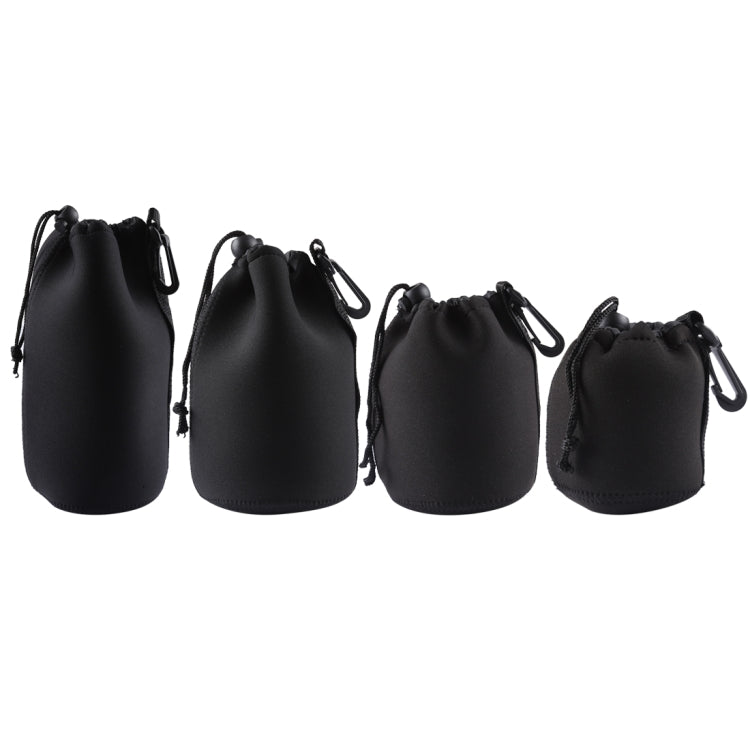 Bolsa de transporte para lentes de cámara SLR de neopreno de 4 piezas con mosquetón, tamaño: 10x22 cm, 10x14 cm, 10x18 cm, 8x10 cm, 4 Size
