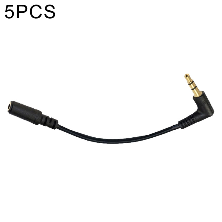 5 PCS 13cm Codo 3.5mm Audio Macho a Hembra PC Cámara Micrófono Adaptador Cable, Elbow 3.5mm