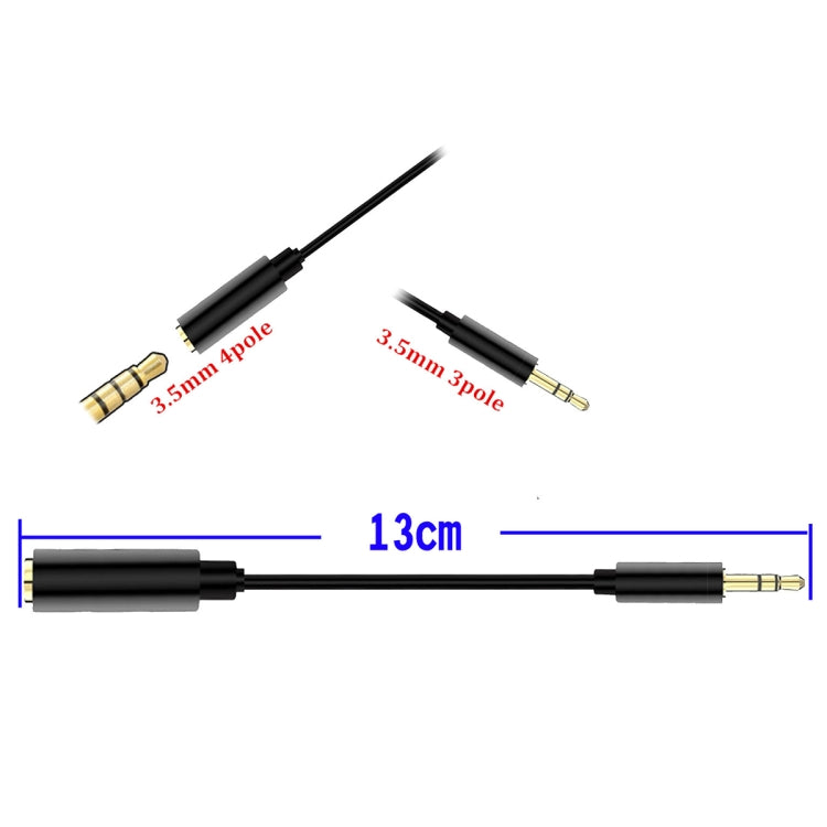 5 uds 13cm Metal 3,5mm Audio 4 polos hembra a 3 polos macho Cable adaptador de micrófono, 4 Pole to  3 Pole Adapter Cable