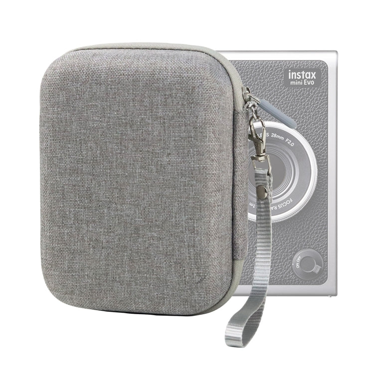 Bolsa de almacenamiento con estuche rígido para FUJIFILM Instax mini EVO, Fabric Pattern Black, Fabric Pattern Grey
