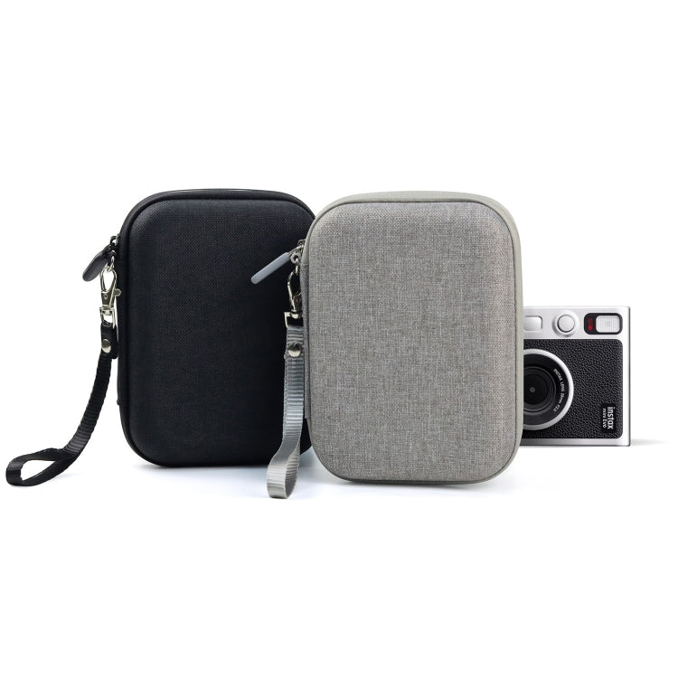 Bolsa de almacenamiento con estuche rígido para FUJIFILM Instax mini EVO, Fabric Pattern Black, Fabric Pattern Grey
