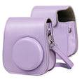 Funda de cuero para cámara de cuerpo completo con correa para el hombro para FUJIFILM Instax mini 11, Purple