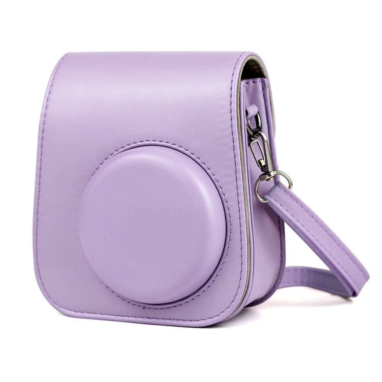Funda de cuero para cámara de cuerpo completo con correa para el hombro para FUJIFILM Instax mini 11, Purple