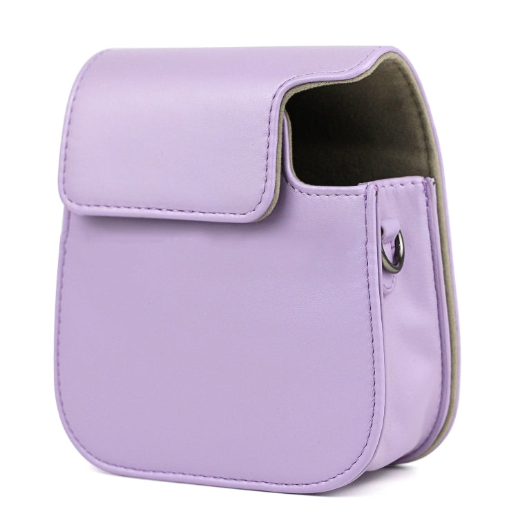 Funda de cuero para cámara de cuerpo completo con correa para el hombro para FUJIFILM Instax mini 11, Purple